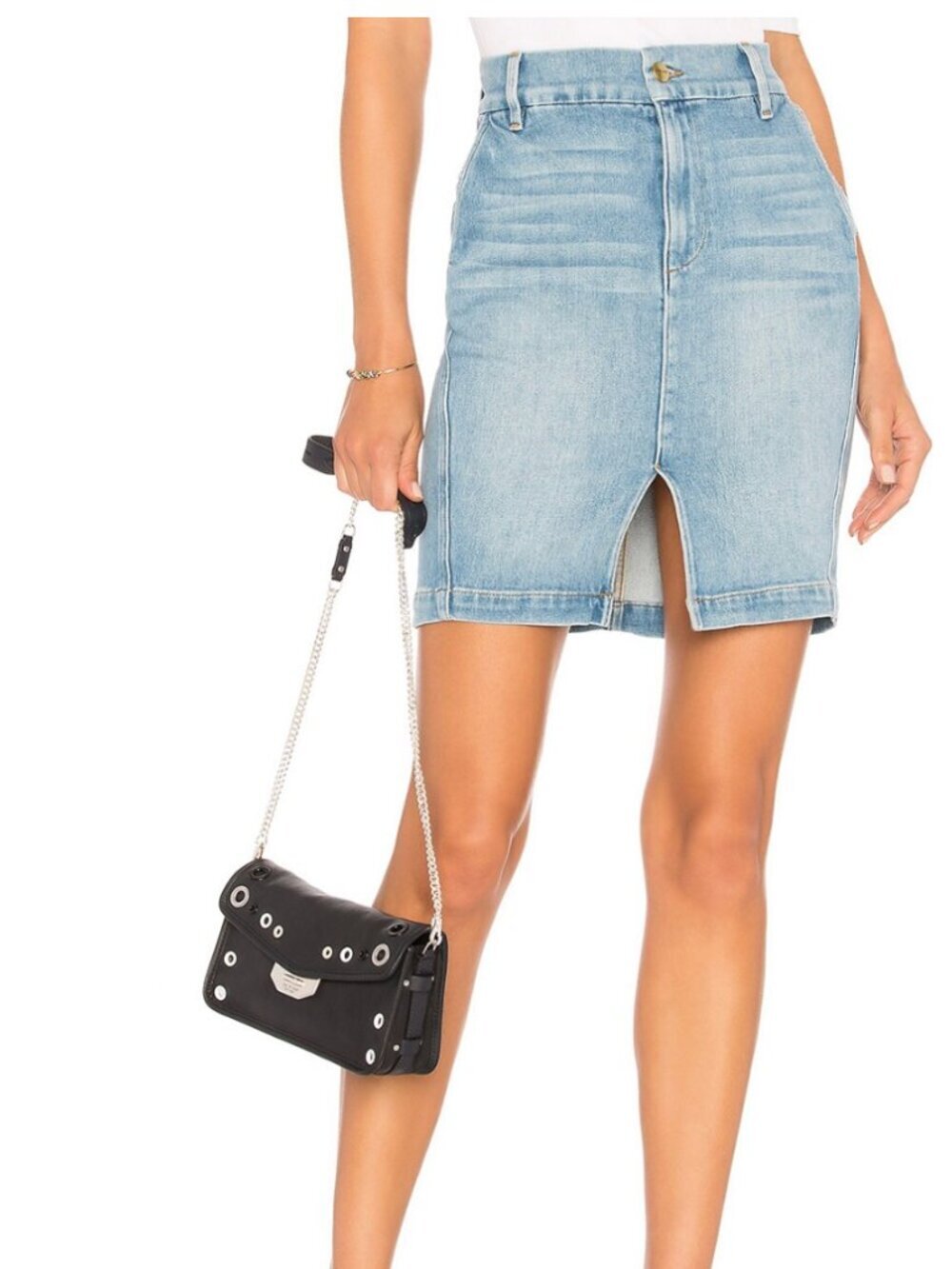 Frame Denim Women's Size 30 Blue Twisted Seam Skirt in Turner
